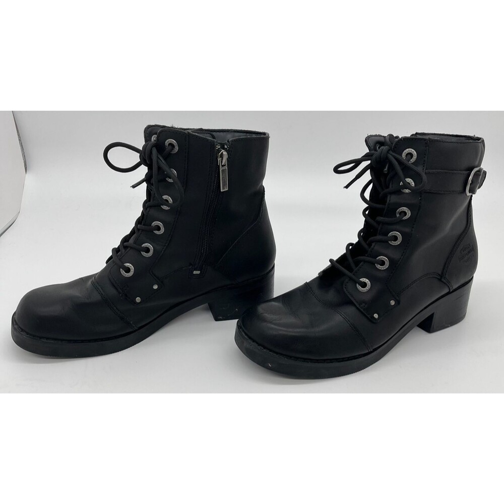 Harley Davidson Motorcycle Boots Evie Women's 11M Black Leather Shoes D83592